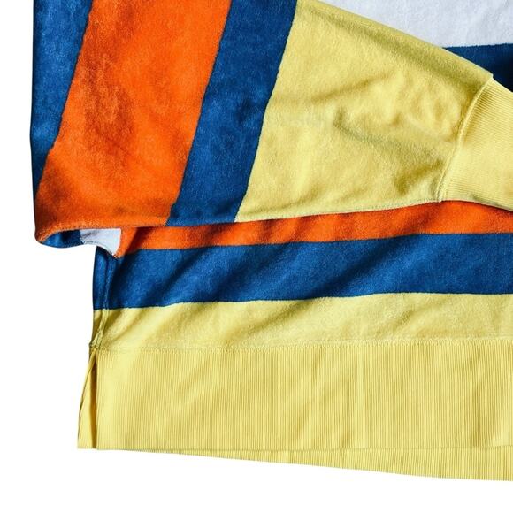 Polo Ralph Lauren Women’s M NWT Cotton Terry Stripe Sweatshirt Cropped Pullover - Picture 7 of 15